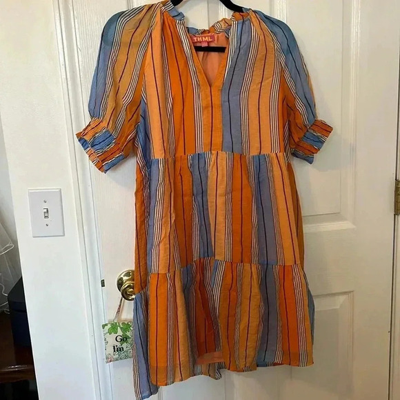 THML Dress size small blue and orange - Picture 2 of 6